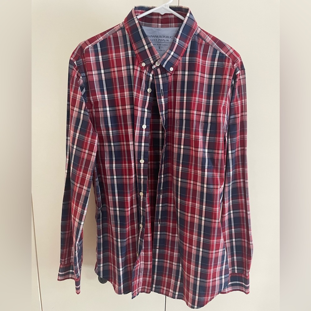 Banana Republic plaid shirt. Size L. Cotton